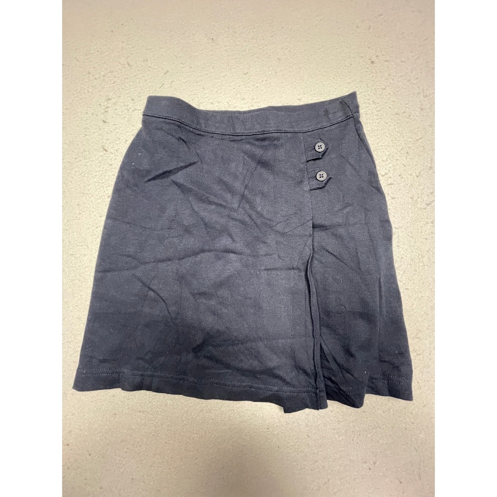 Lands' End Skort Jersey Knit Cotton Navy Blue 10 W22 Girls